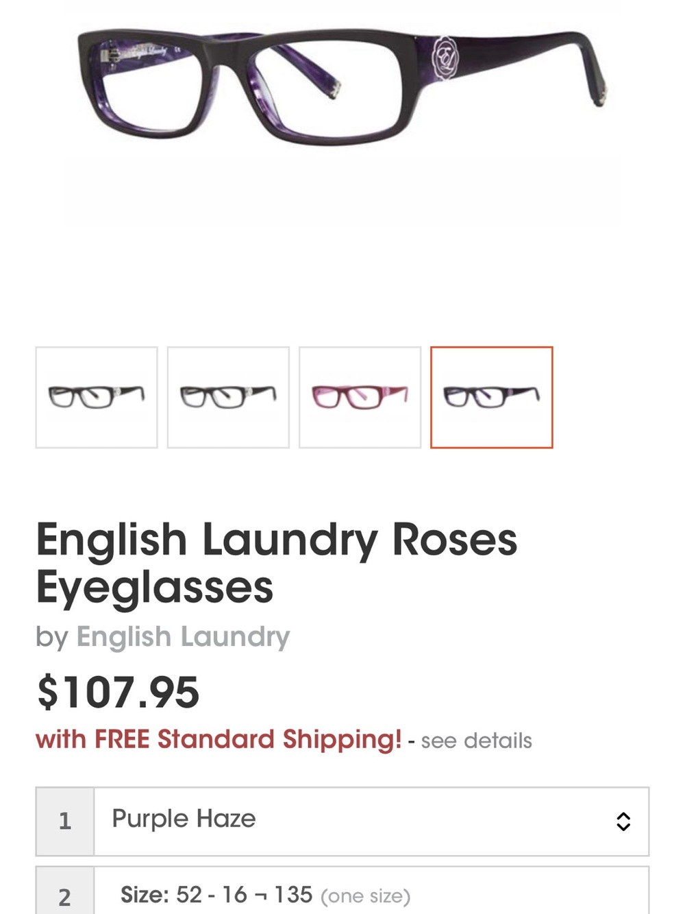 Authentic English Laundry "Roses" Eyeglasses - Picture 7 of 7